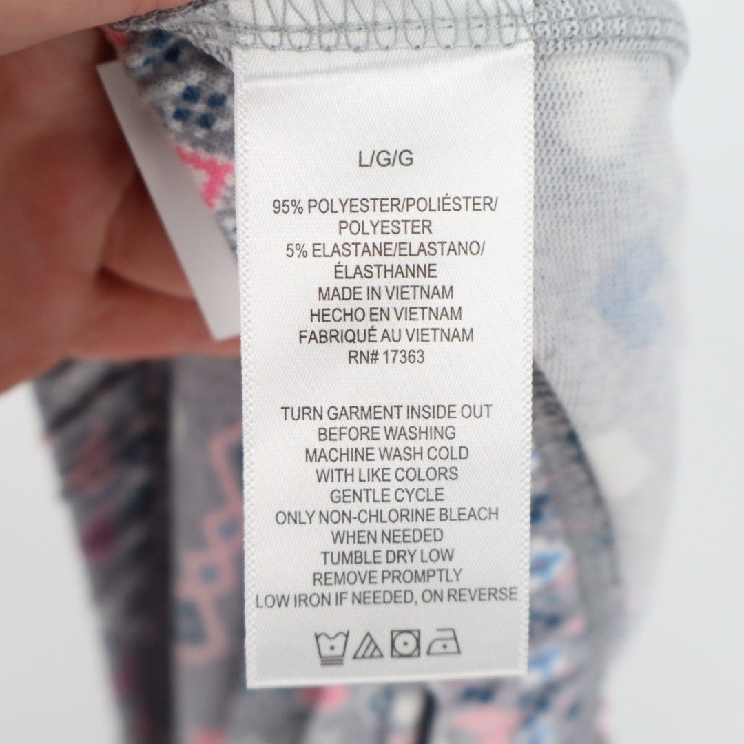 Cuddl Duds Fleece Pajama Bottom Womens Large Multi Printed Stretch Elastic Waist
