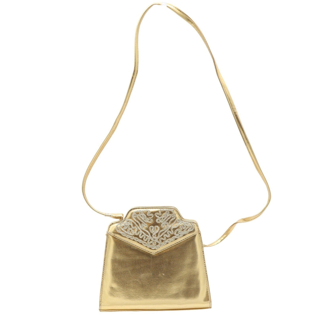 Unbranded Shoulder Bag Womens OS Evening Soutache Gold Metallic Good