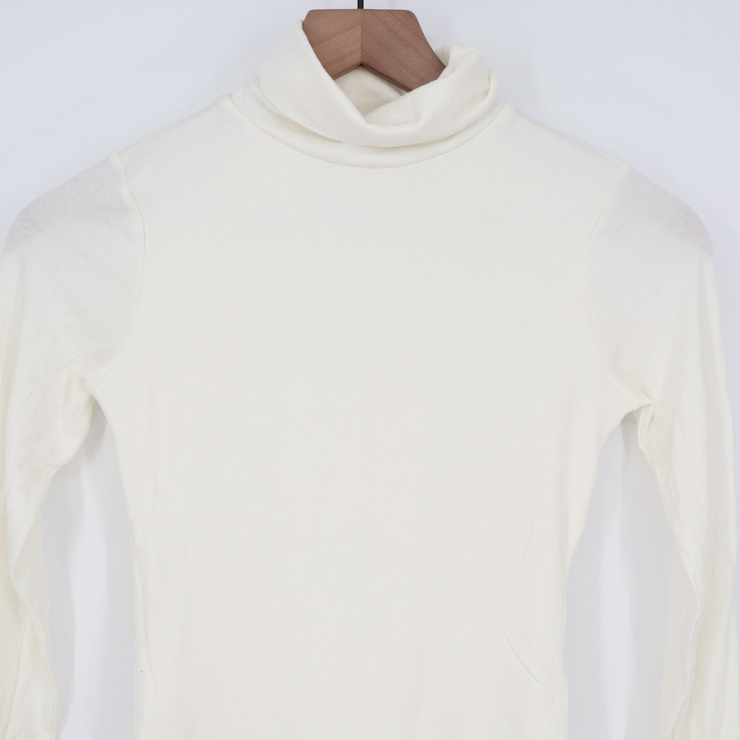 Naked Wardrobe White Turtleneck Long Sleeve Bodysuit S