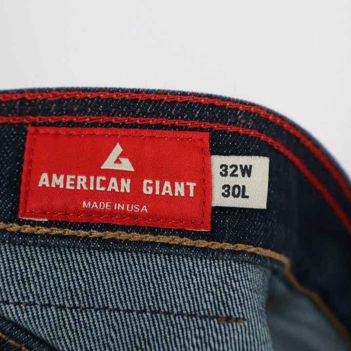 American Giant Dakota Jeans Mens 32x30 Blue Denim Cotton Stretch Straight Leg