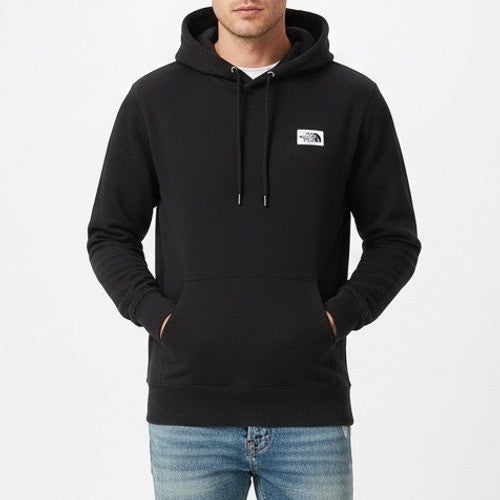 The North Face Hoodie Mens Medium Black Cotton Long Sleeve Kangaroo Pockets