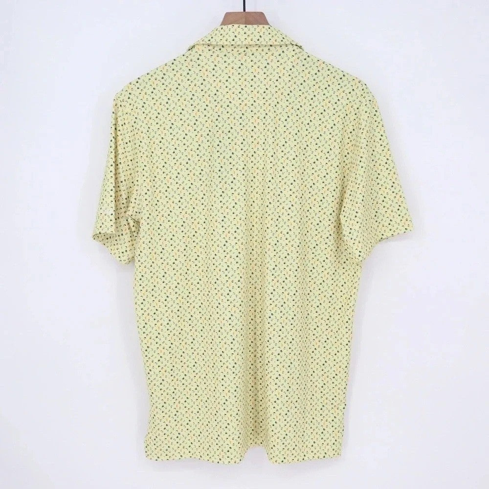 Walter Hagen Mens P11 Performance Golf Polo Yellow Beach Print S