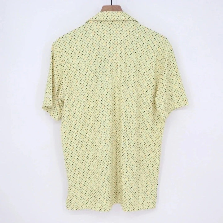 Walter Hagen Mens P11 Performance Golf Polo Yellow Beach Print S