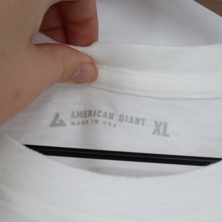 American Giant Mens T Shirt XL White Cotton Made in USA Crew Neck Casual Basic