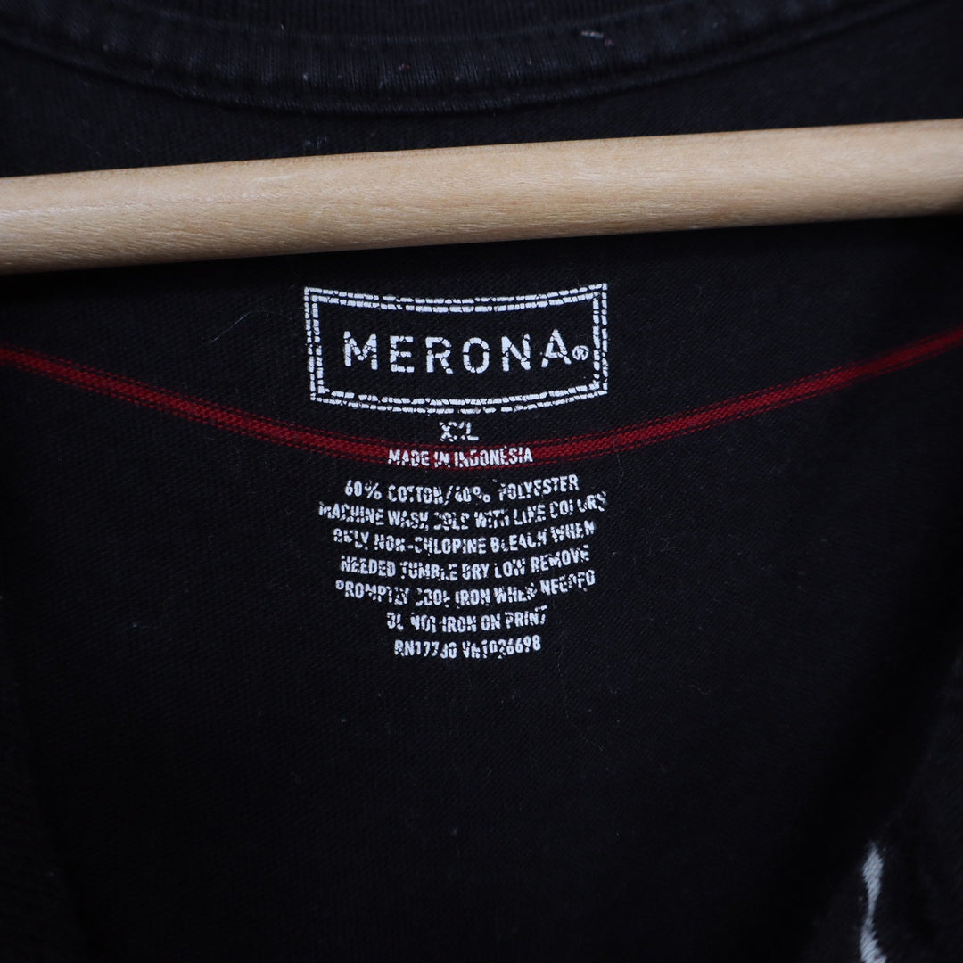 Merona Polo Shirt Mens XXL Casual Black Striped Short Sleeve Pocket Good