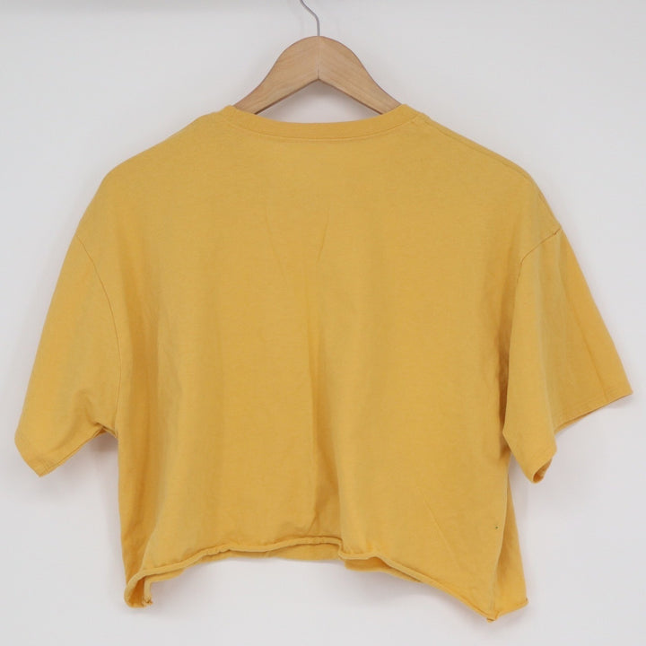 Grayson Threads Pacific Northwest Bear Graphic Cropped T-Shirt Yellow Small