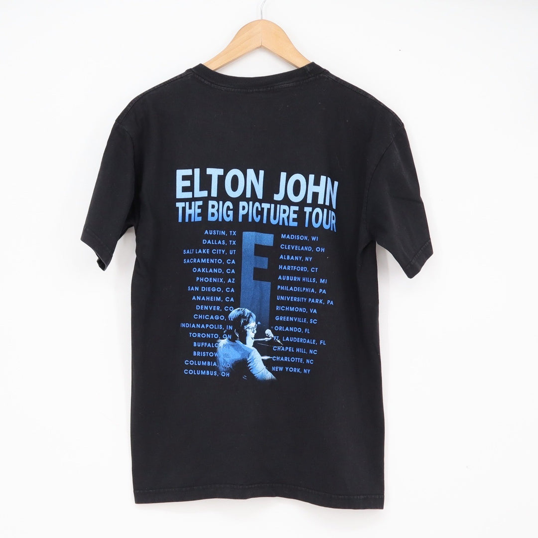 PolyGram T-Shirt Mens M Elton John The Big Picture Tour Black Graphic Excellent