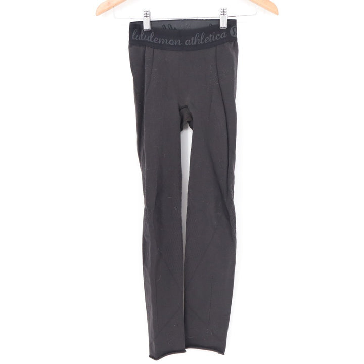 Lululemon Ankle Leggings Womens 10 Black Stretch Elastic Waist Straight Leg Yoga