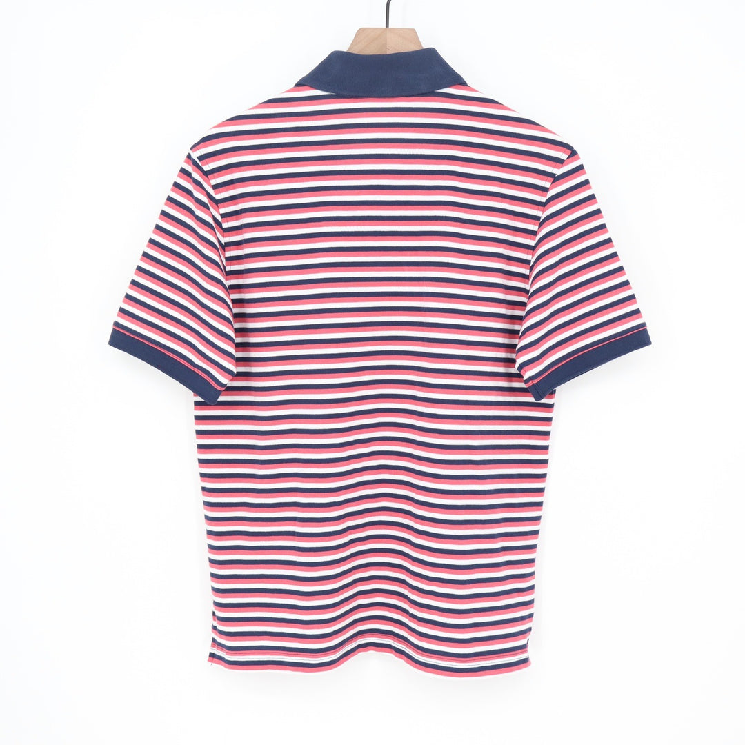Walter Hagen Clubhouse Mens Small Stripe Pique Polo Pink Navy Blue NWT