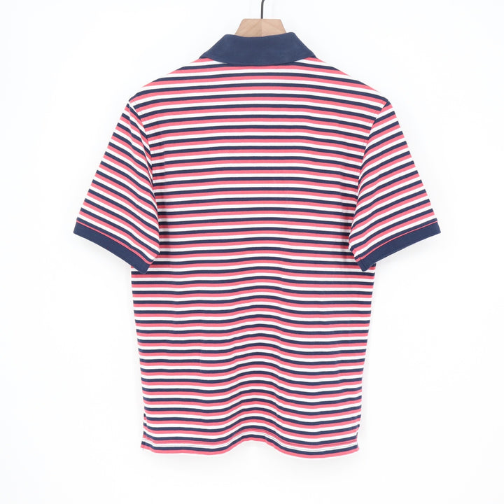 Walter Hagen Clubhouse Mens Small Stripe Pique Polo Pink Navy Blue NWT