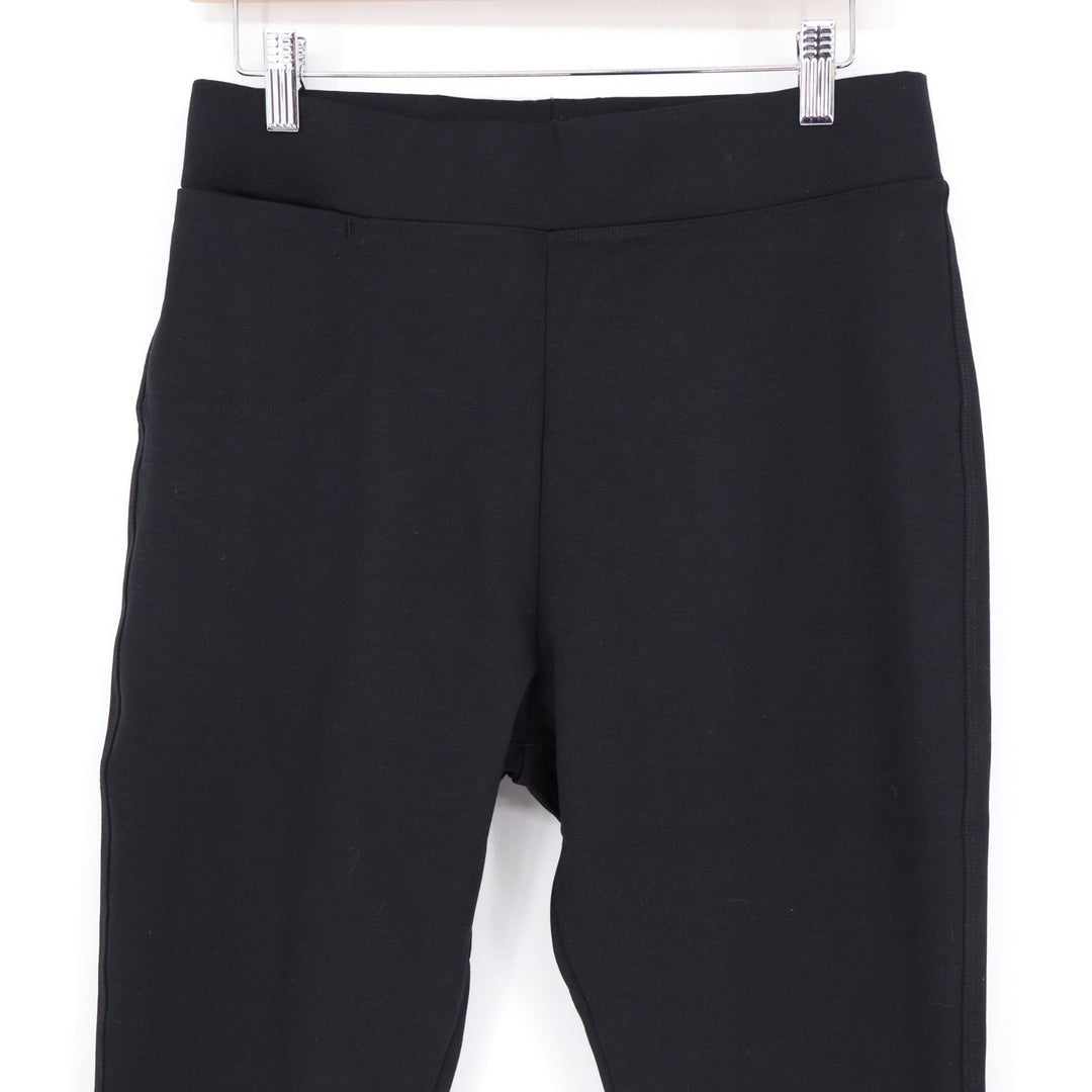 American Giant Ponte Slim Pants Womens 12 Black Stretch Mid Rise Skinny Leg