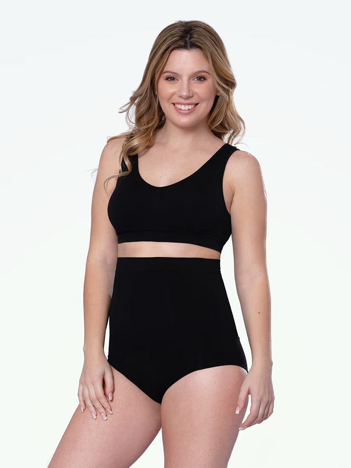 Shapermint Empetua High Waisted Shaper Panty Womens M/L Black Stretch Shapewear