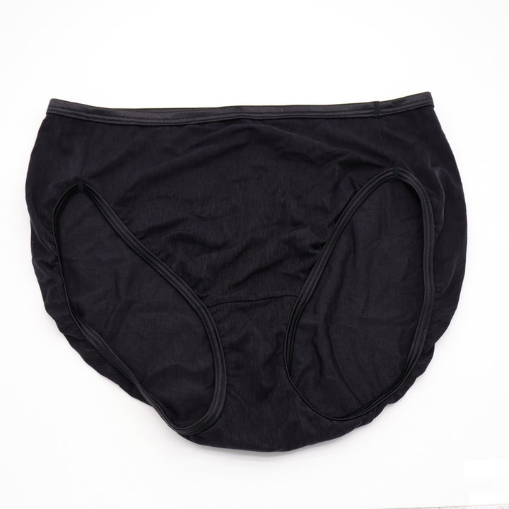 Vanity Fair Illumination Hi Cut Brief Panty Womens 8/XL Black Nylon Underwear