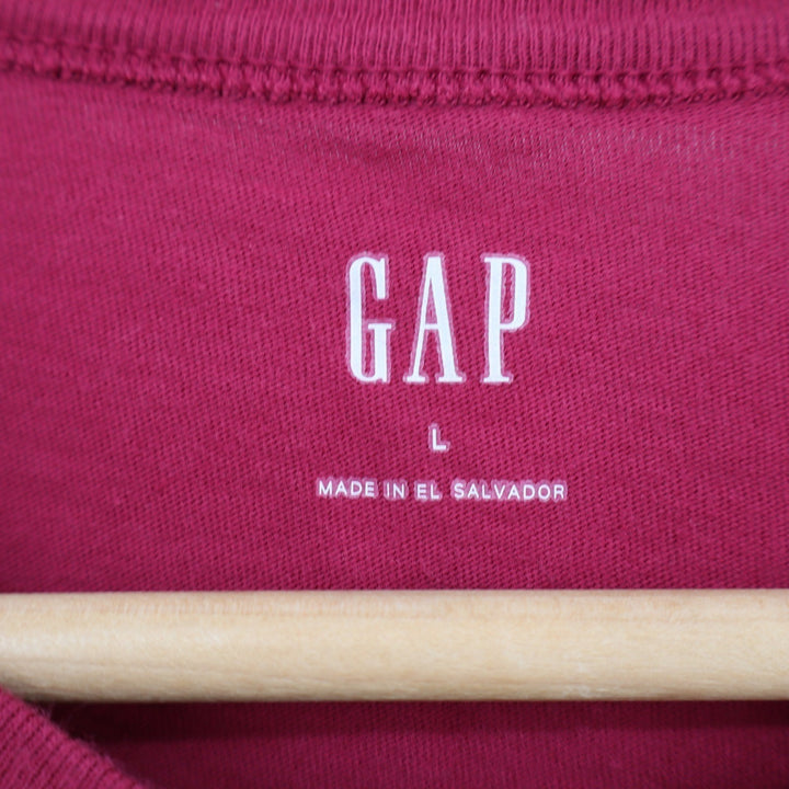 GAP Womens Large Berry Red Short Sleeve Cotton Crewneck Basic T-Shirt