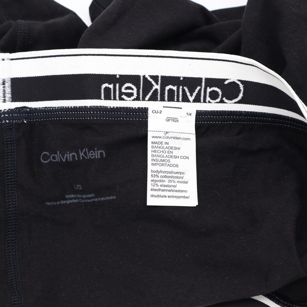 Calvin Klein Boxer Briefs Mens Large Black Cotton Stretch Signature Waistband