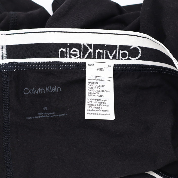 Calvin Klein Boxer Briefs Mens Large Black Cotton Stretch Signature Waistband