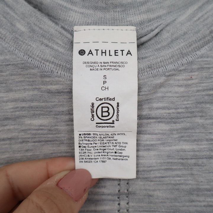 Athleta Womens Grey Wool Blend Sleeveless Crew Neck Performance Tank Top Size S