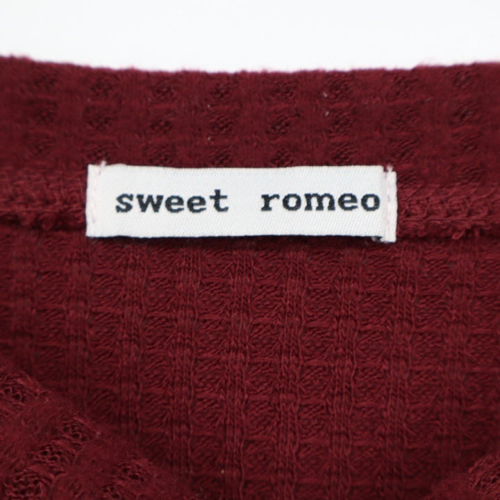 Sweet Romeo Sweater Womens 3X Burgundy Knit Stretch Boat Neck Raglan Sleeve