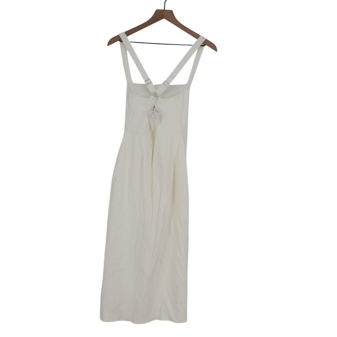 Lulus Pure Romance Mermaid Maxi Dress Womens Small White Stretch Crepe Crossback