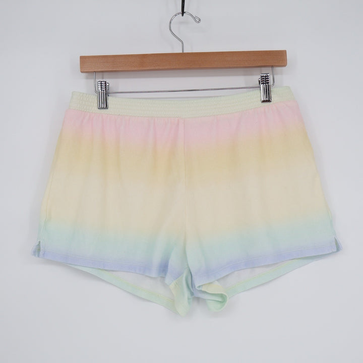 Z Supply Shorts Womens Medium Multicolor Pastel Ombre Rainbow Print Stretch