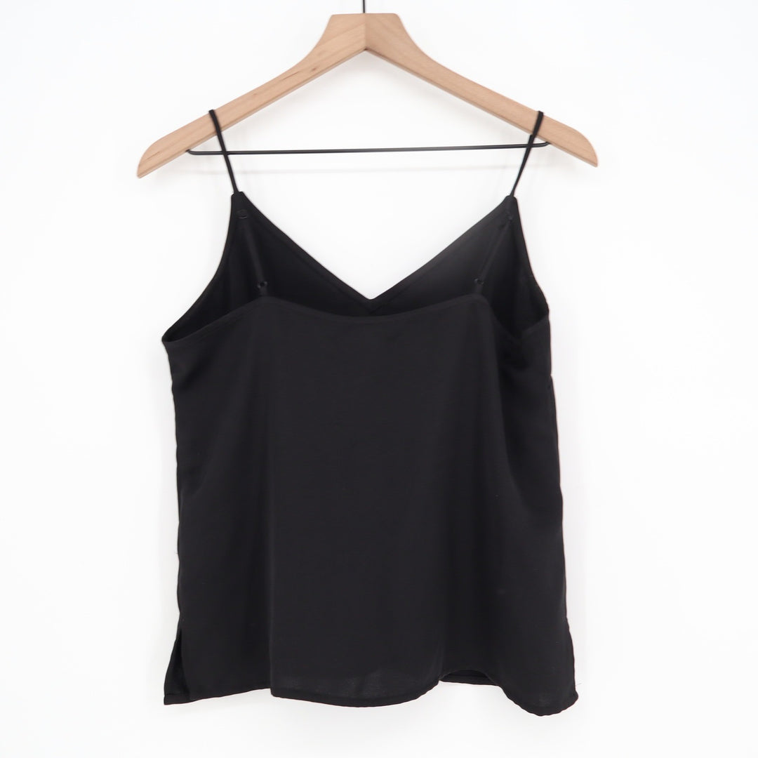 A New Day Black V-Neck Adjustable Spaghetti Strap Camisole Top