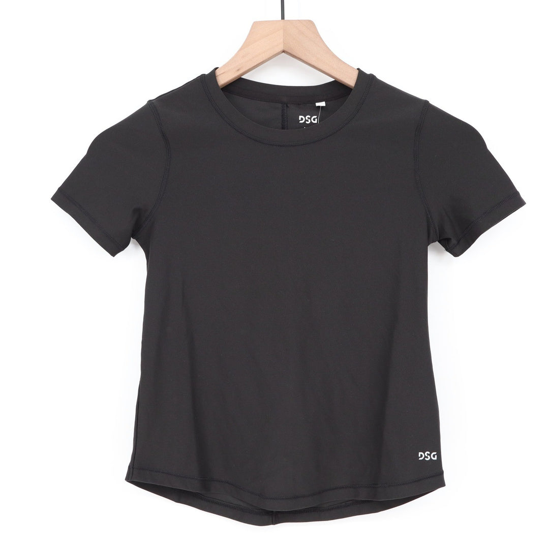 DSG Girls Pure Black Movement Tee Short Sleeve Athletic Shirt XS 6-7 CKP4271CN