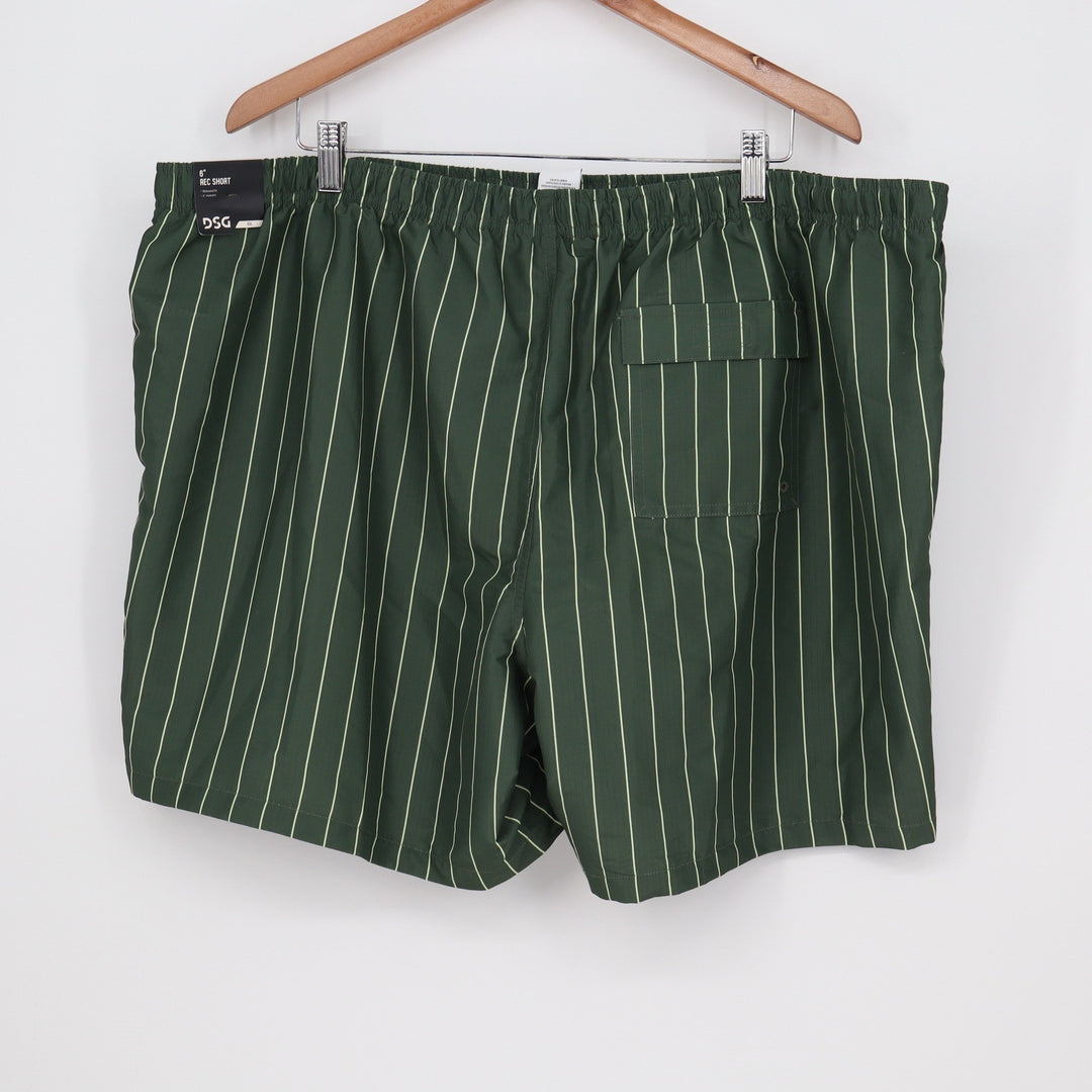DSG Mens 6" Rec Short XXL Pinstripe Muted Olive Water Repellent NEW