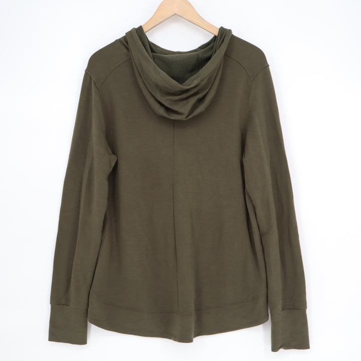 Athletic Work Hoodie Womens Medium(8-10) Olive Green Stretch Thumb Hole Sleeve