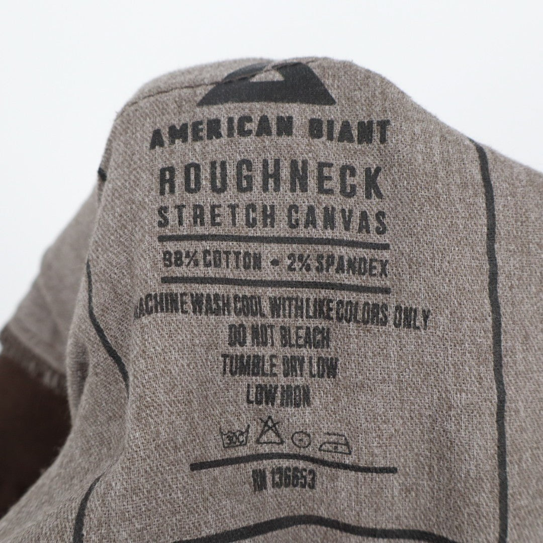 American Giant Roughneck Pants Men 38x30 Brown Cotton Stretch 5-Pockets Straight