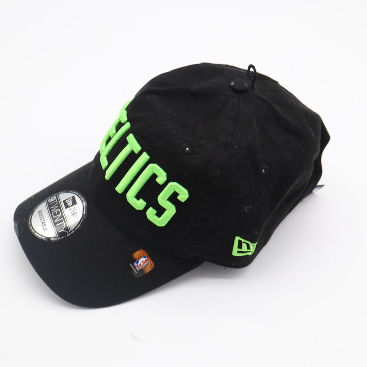 New Era 9TWENTY Boston Celtics Hat Black Neon Green Adjustable NBA