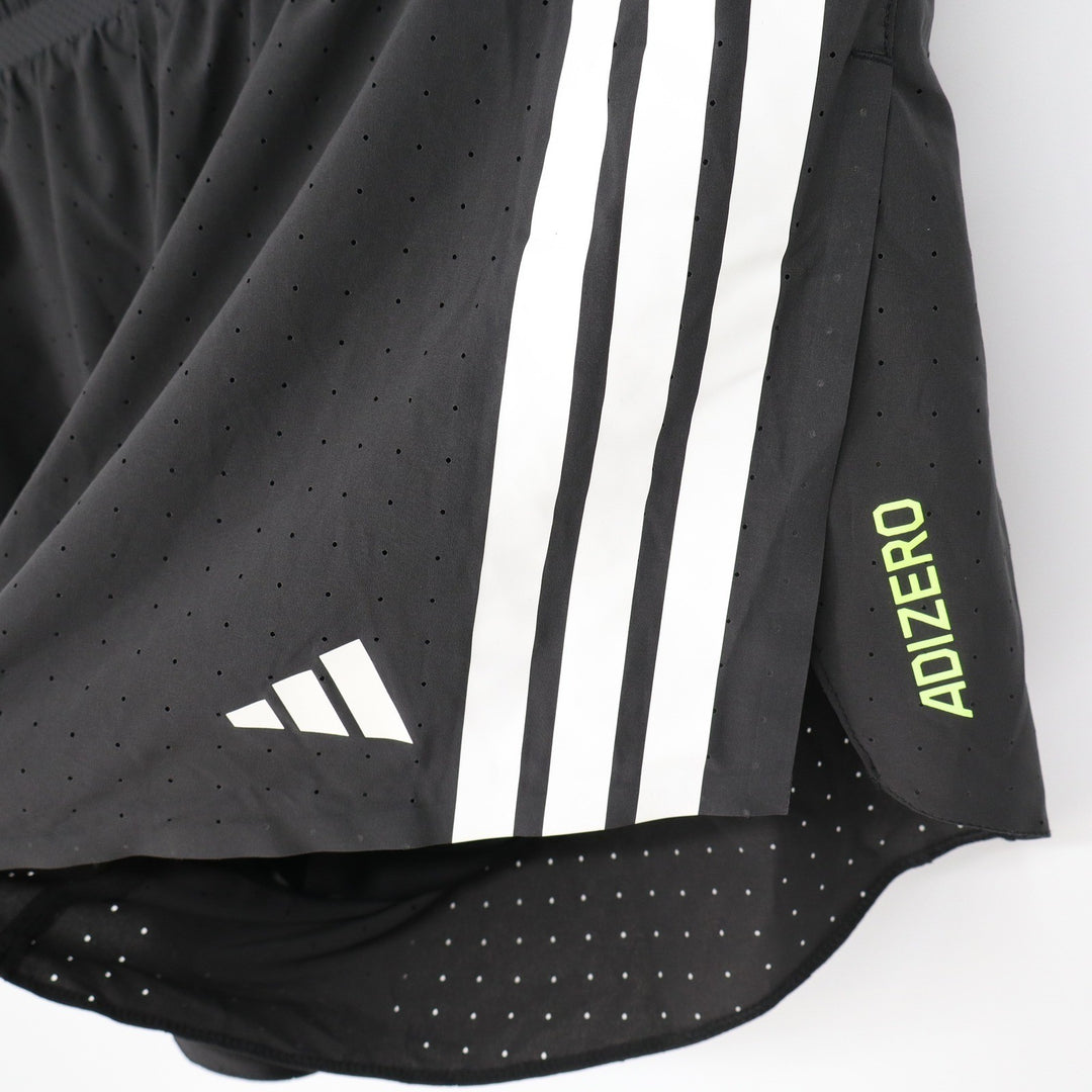 Adidas Adizero Split W Running Shorts Black White Womens XL 3 Inch Inseam