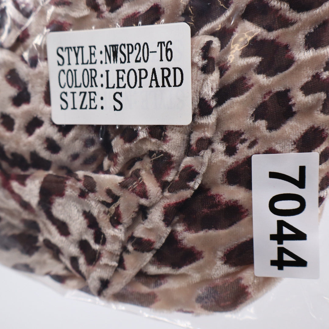 Naked Wardrobe Leopard Print Velvet Burnout Crop Top Womens Small