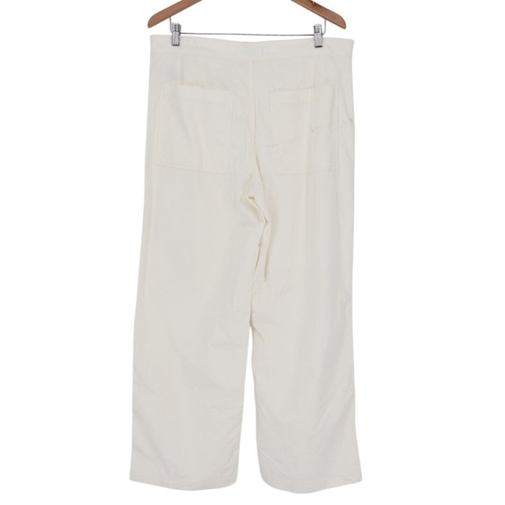 Madewell Emmett Corduroy Pants Womens 32 White Cotton Stretch Pockets Wide Leg