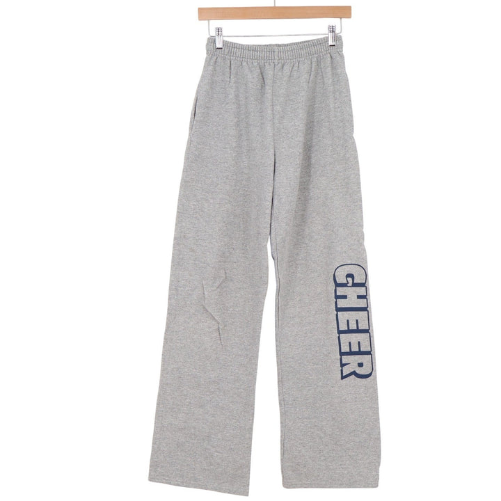 Jerzees Sweatpants Womens S NuBlend Gray Cheer Graphic Wide Leg Excellent