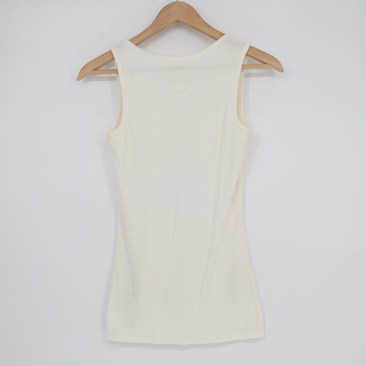 I.N.C. International Concepts Tank Top Womens S White Stretch Rib Christmas Tree