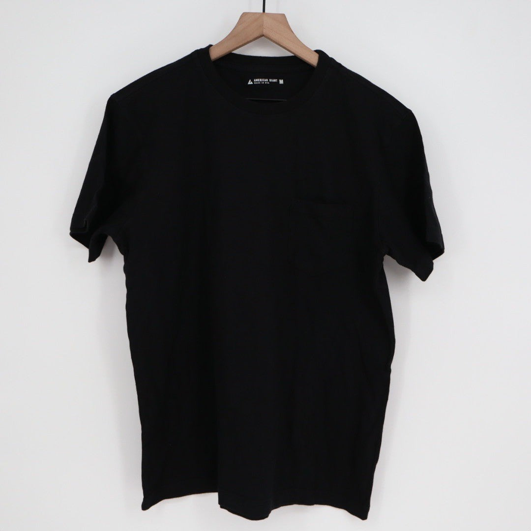 American Giant Black Pocket T Shirt Mens Size M Made USA Cotton