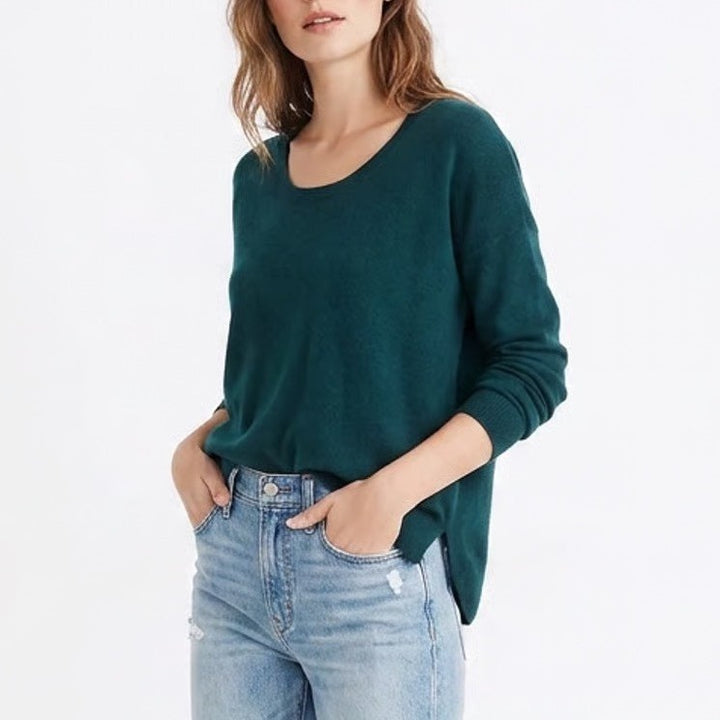 Madewell Womens 100% Merino Wool Scoop Neck Sweater Green Size S