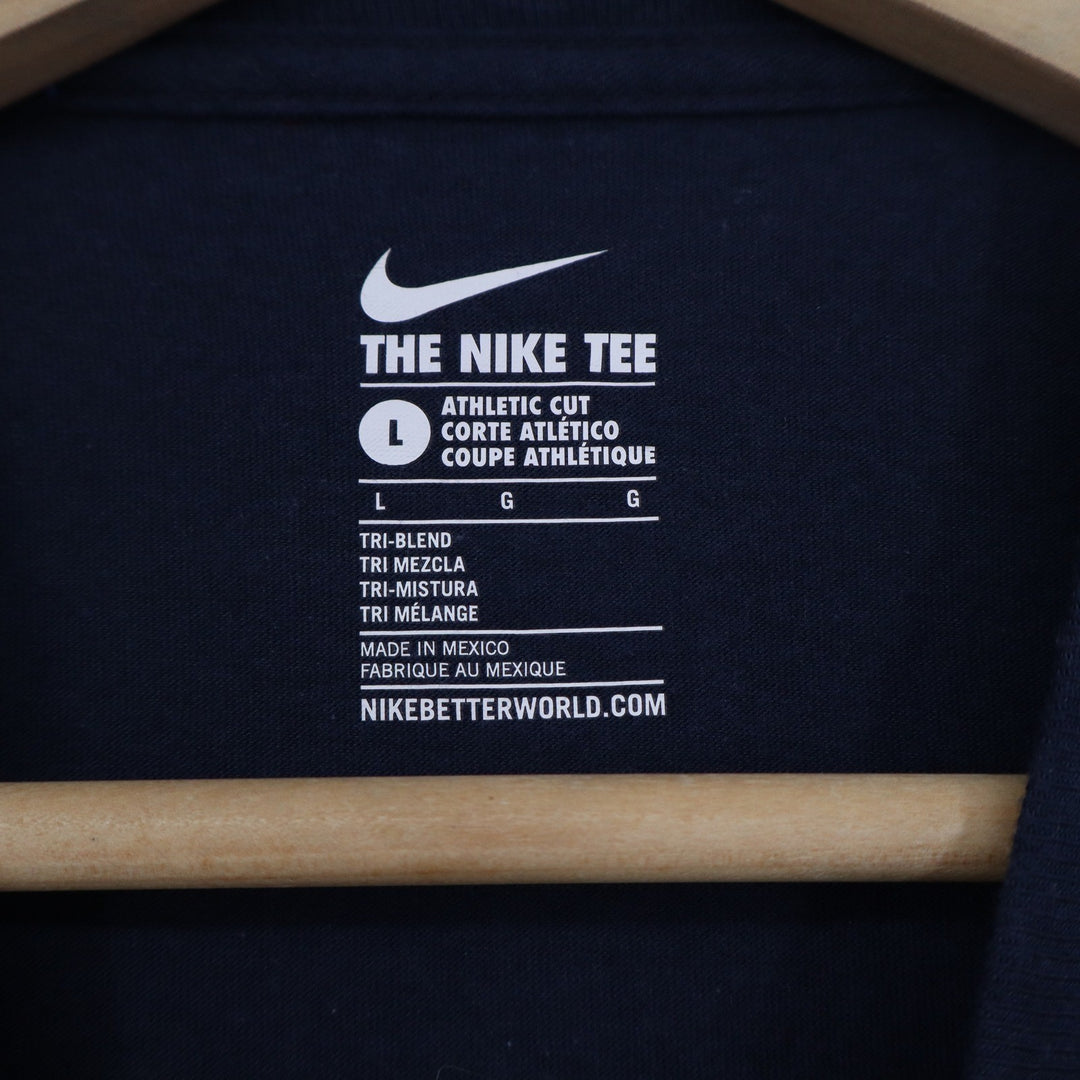 Nike Boys Large Navy Blue Long Sleeve Graphic Swoosh Tri-Blend Tee