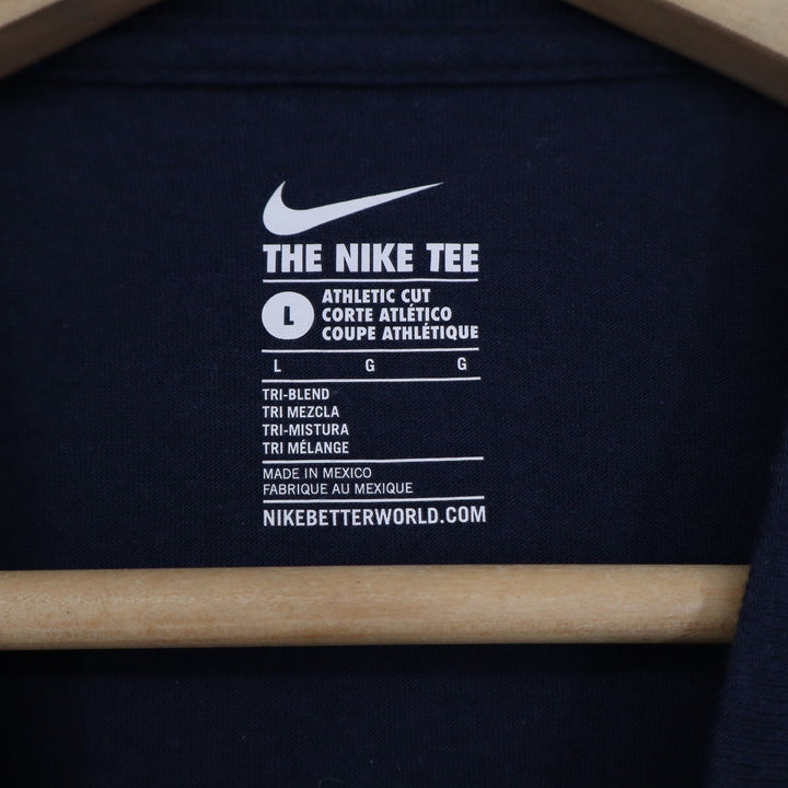 Nike Boys Large Navy Blue Long Sleeve Graphic Swoosh Tri-Blend Tee