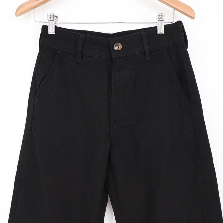 American Giant Black Wide Leg Cropped Pants Size 4 Made in USA
