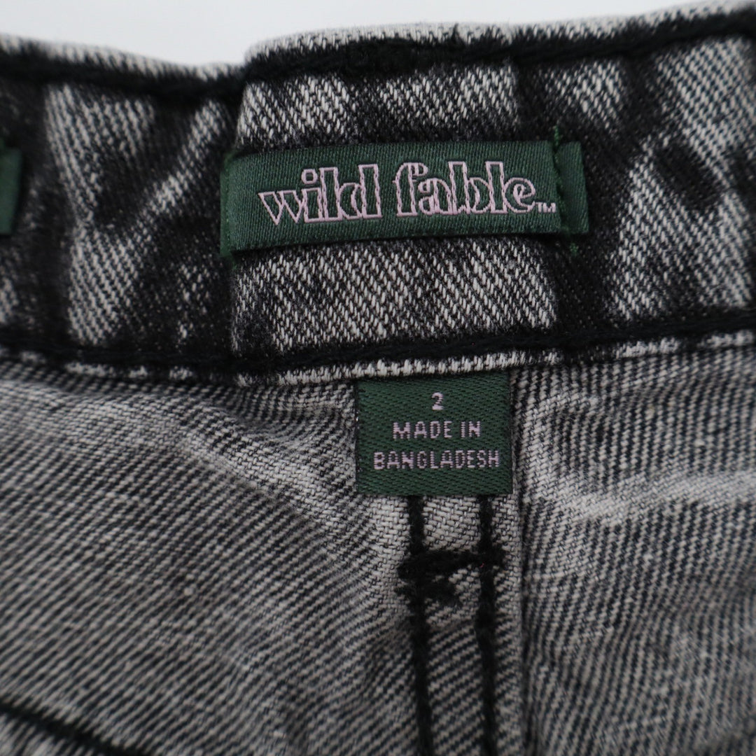 Wild Fable Highest Rise Cutoff Shorts Grey Acid Wash Distressed Denim Size 2