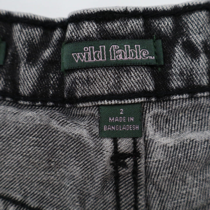 Wild Fable Highest Rise Cutoff Shorts Grey Acid Wash Distressed Denim Size 2