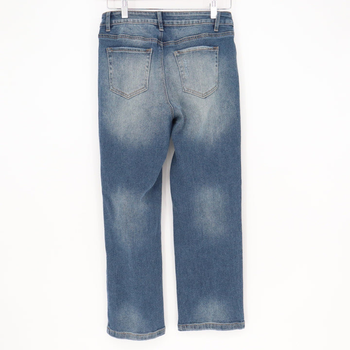Flamingals Jeans Womens S Straight Leg Blue Distressed Medium Wash Excellent