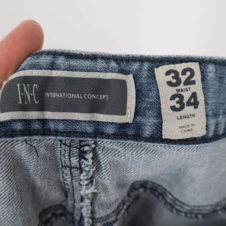 INC International Concepts Mens Light Wash Straight Leg Jeans 32x34 Blue Cotton