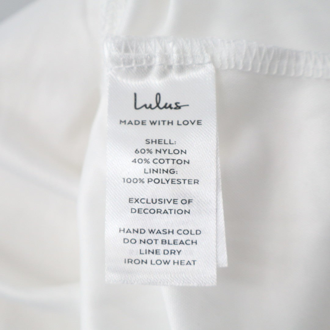 Lulus Imani Maxi Dress Womens Small White Lace Detail Bustier Mermaid Strapless