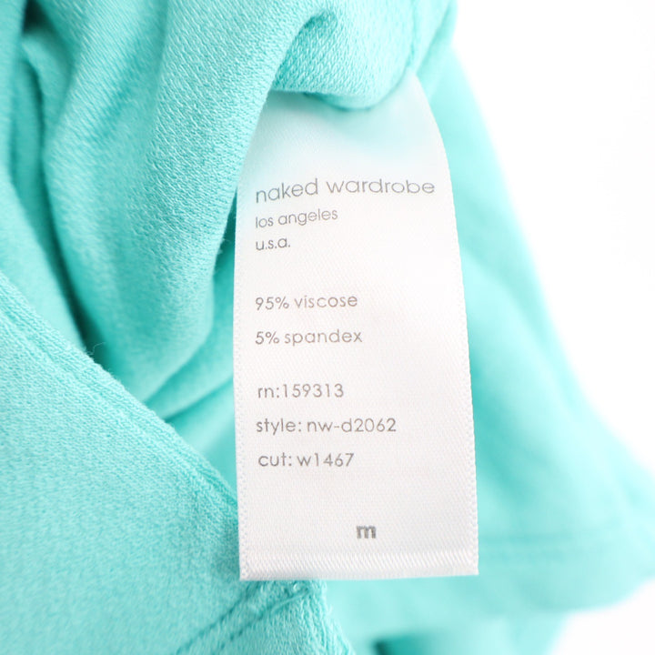 Naked Wardrobe Womens One Shoulder Mini Dress Turquoise Aqua Size M