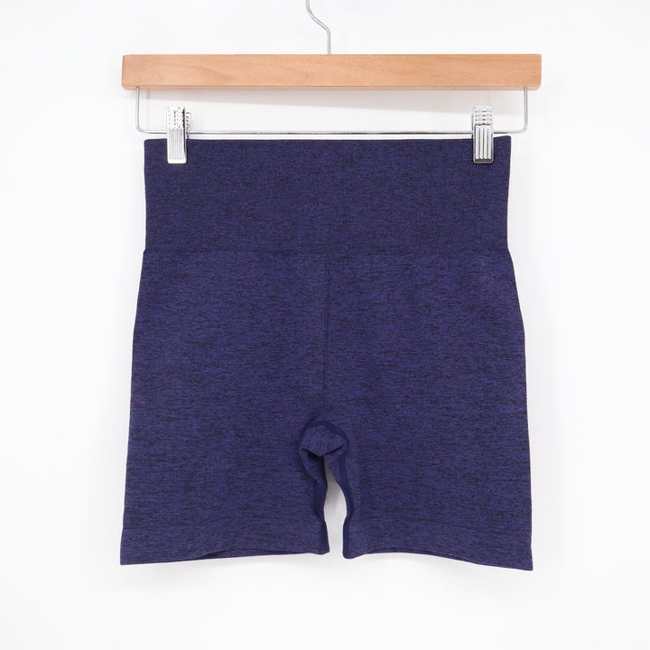 Zyia Active Shorts Womens M Brilliant Purple Marled High Waisted Seamless Good