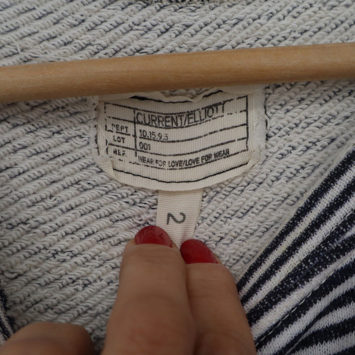 Current Elliott The Beach Tee Dress Stripe Terry Navy White Mini Size 2