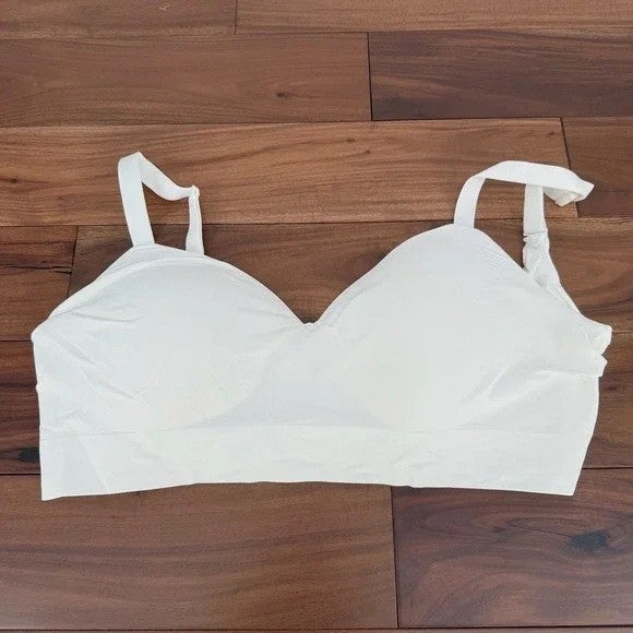 Truekind Supportive Comfort Wireless Shaping Bra Women 4XL White Sweetheart Neck