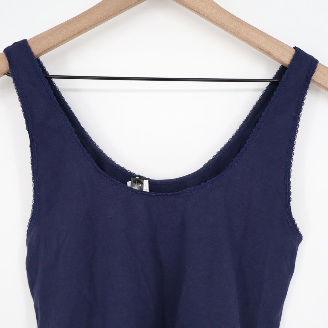 Lauren Ralph Lauren Camisole Top Womens Medium Navy Stretch Scoop Neck Pullover